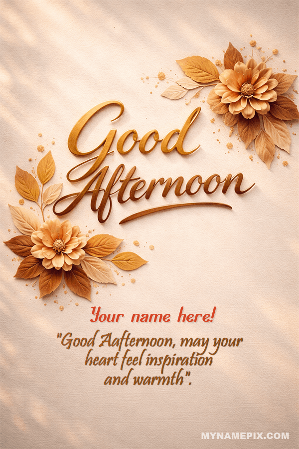 Create Personalized Good Afternoon Wishes Card &ndash; Seasonal Autumn Nature Greeting Image with Name & Photo | Free Online Wishes Good Afternoon Maker | mynamepix