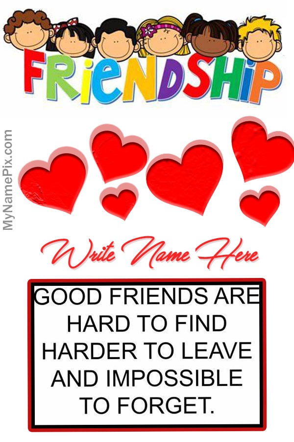 Good Friends Cute Wish Card With Name