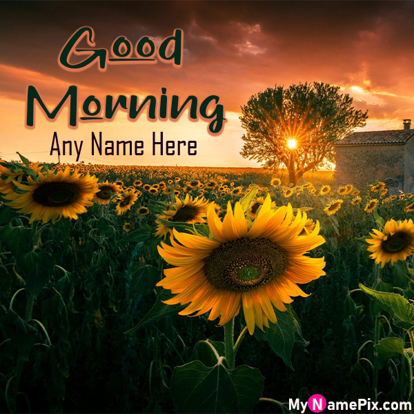 Good Morning Beautiful Wish Card With Name