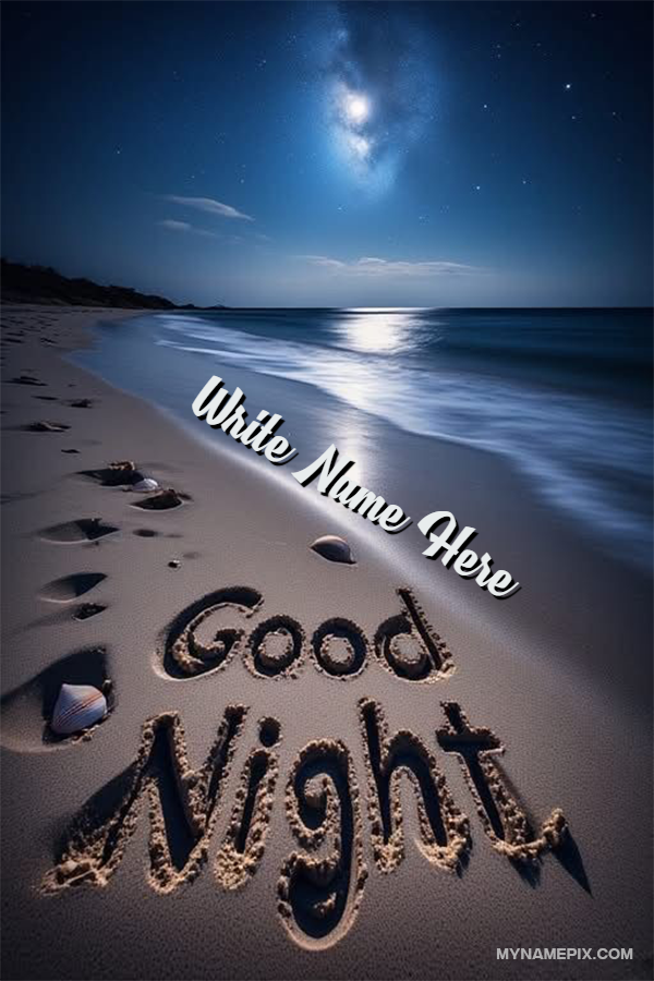 Moonlit Waves Good Night Wish Card | Good Night | cold | MyNamePix