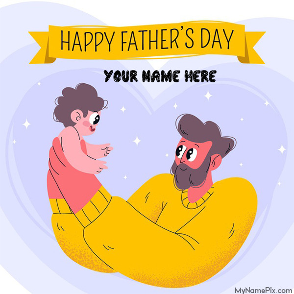 Happy Fathers Day Name Wish Card