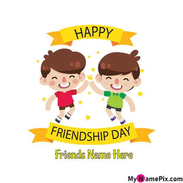 Happy Friendship Day Card With Name