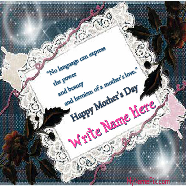 Happy Mothers Day Blue Wish Card With Name