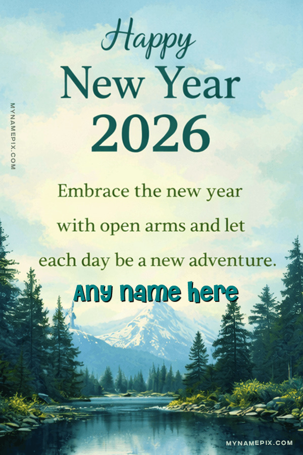 Happy New Year 2026 Celebration Wish Card with name