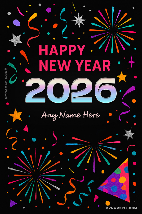 Happy New Year 2026 Digital Wish Card with name