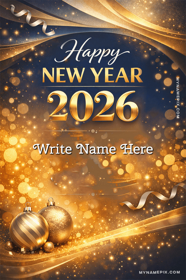 Happy New Year 2026 Elegant Greeting Card With Name