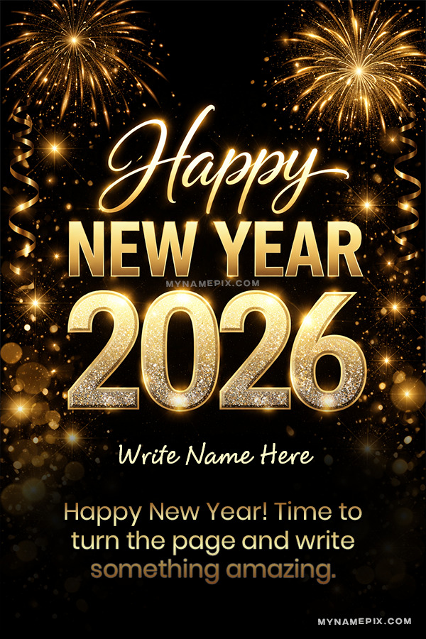 Happy New Year 2026 Online Greeting Card with Name and Quote