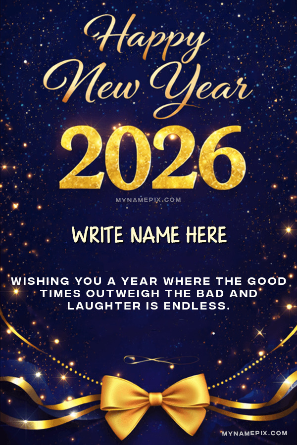 Happy New Year 2026 Premium Greeting Card with Name