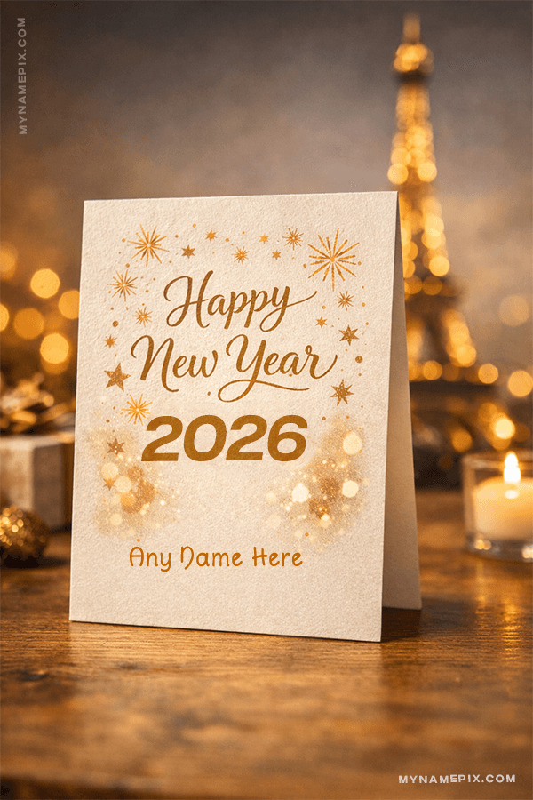 Happy New Year 2026 Special Wish Card with name