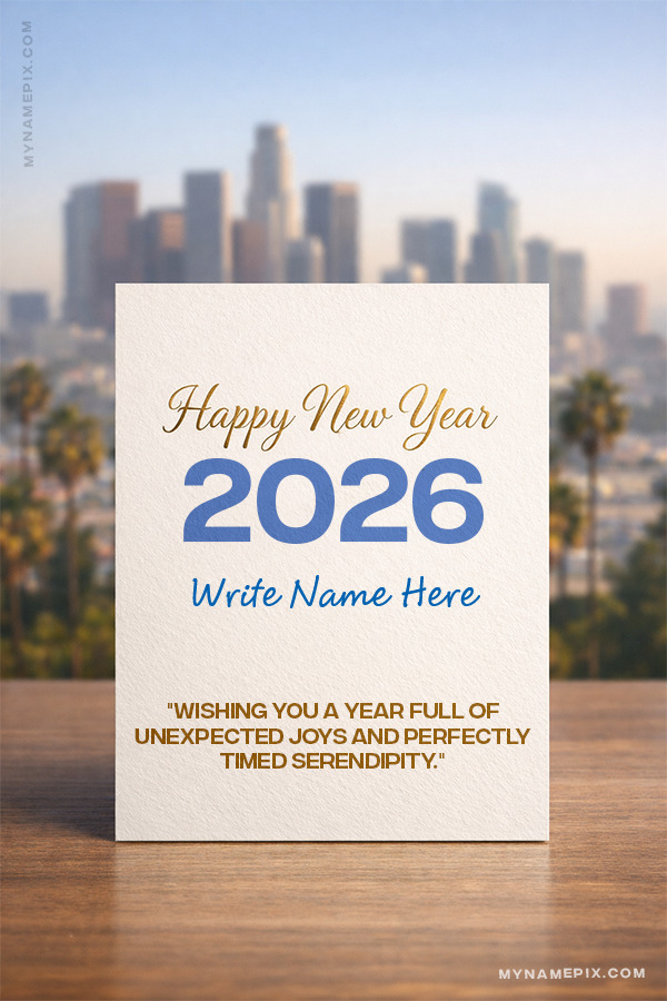 Happy New Year 2026 Special Wishes Card with name and quote