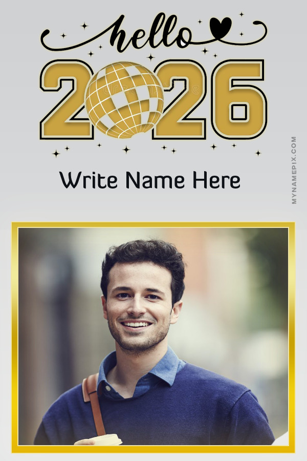 Hello 2026 New Year Wish with name and photo