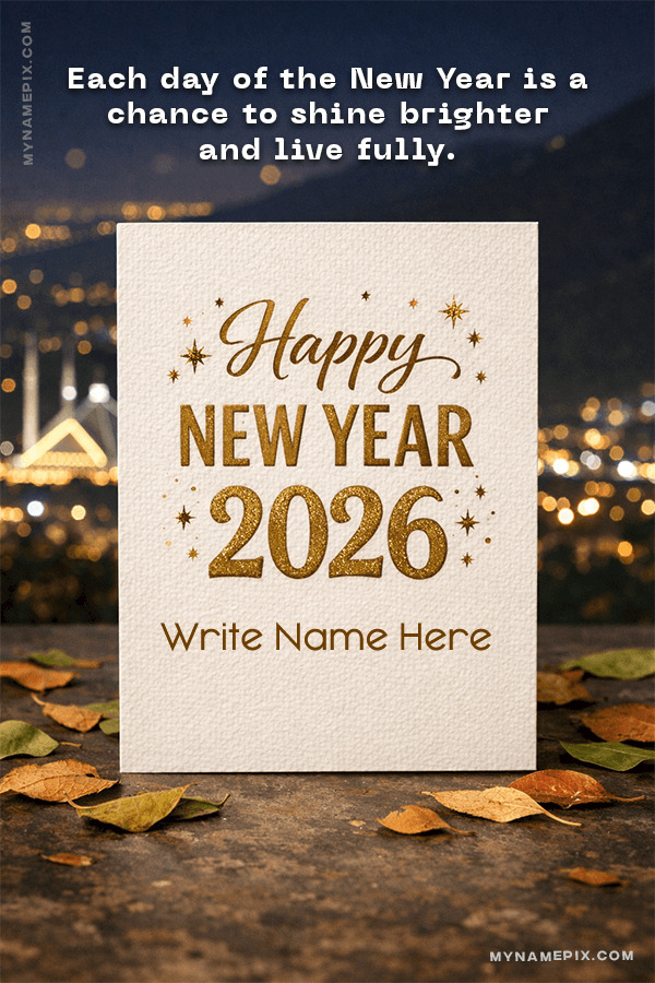 Luxury Happy New Year 2026 Card for Loved Ones with name and quote