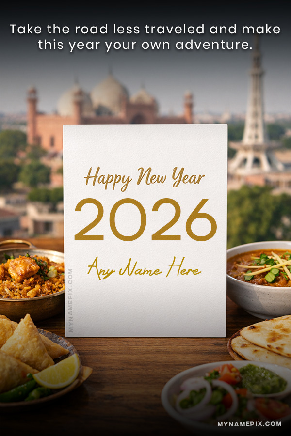 Minimalist Happy New Year 2026 Card with Name and Quote
