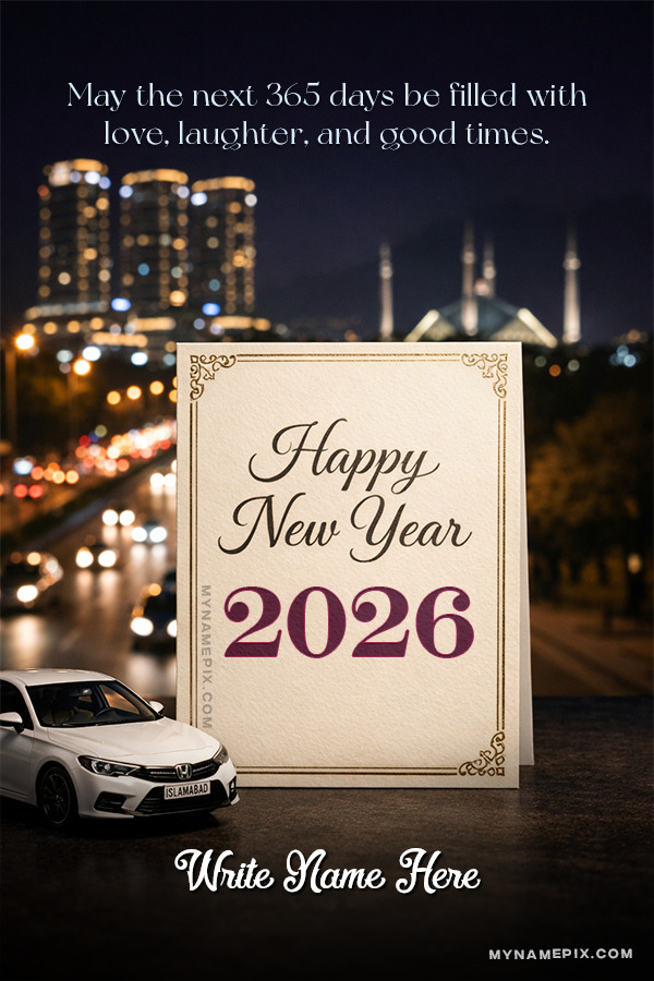 Simple and Elegant Happy New Year 2026 Name Card with Quote