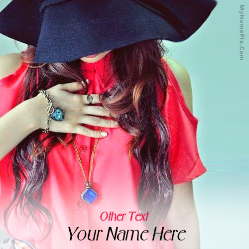 Stylish Cap Girl Image With Name