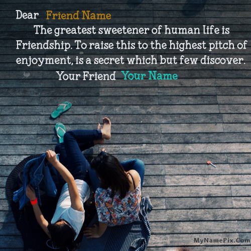 Sweet Best Friendship Wish With Name