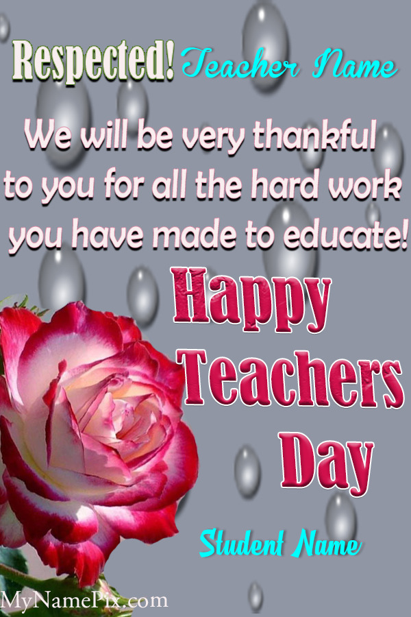 Thankful To You Happy Teachers Day  Wish With Teacher Name