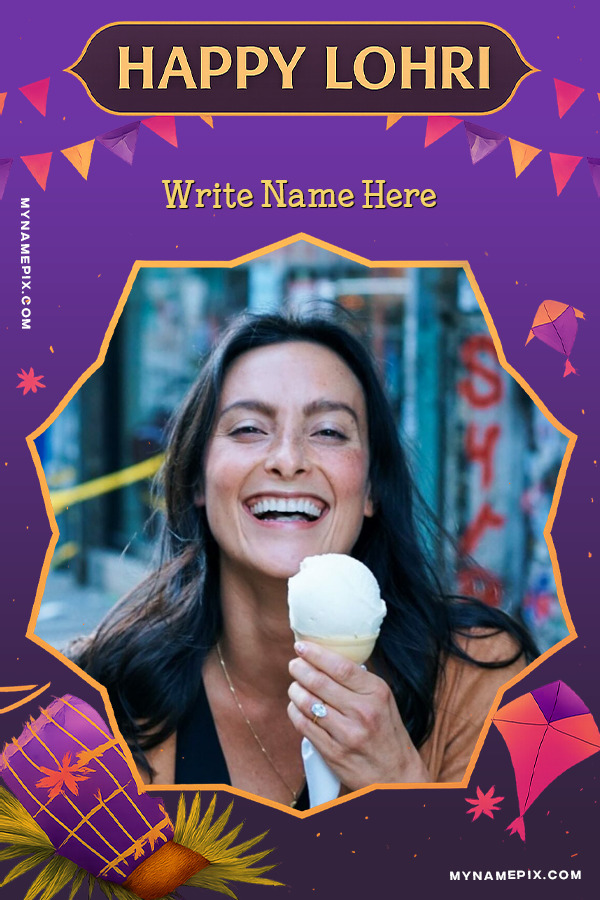 Traditional Lohri Name & Photo Wish Card