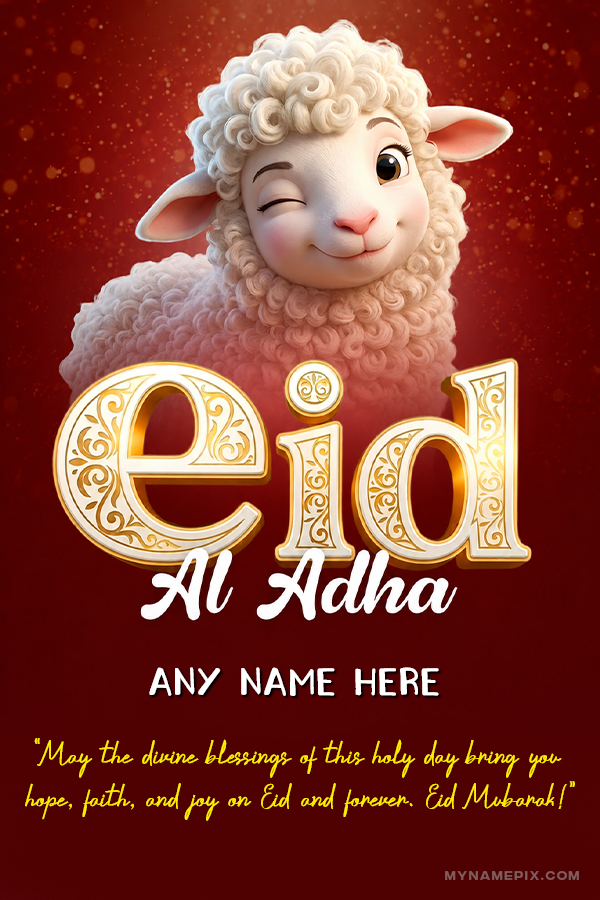 Modern Eid ul Adha Wishing Banner with Custom Name and quote | trending | religious | MyNamePix