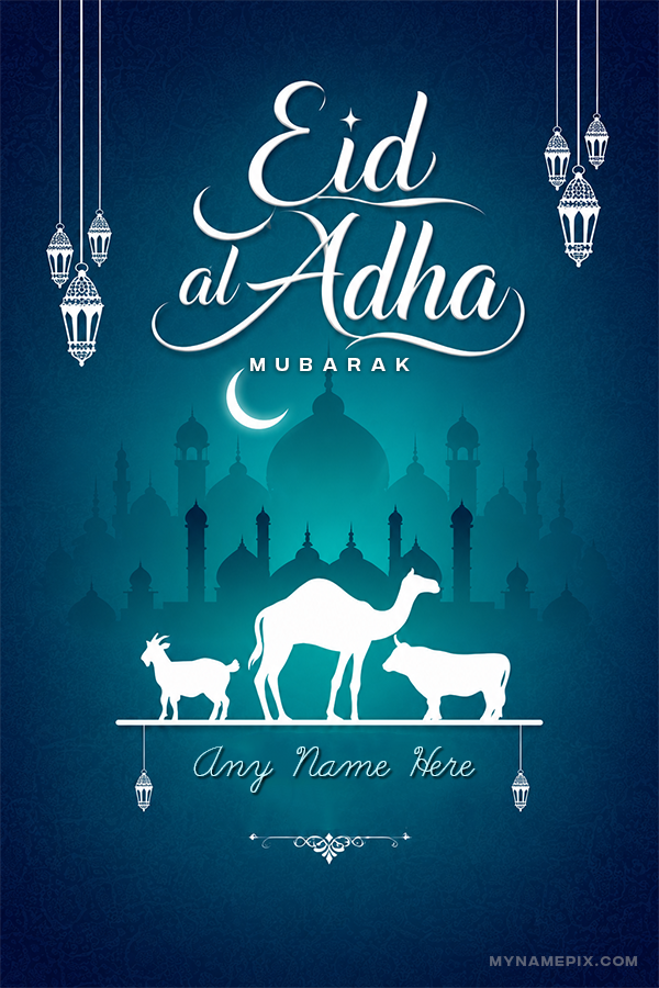 Creative Eid ul Adha Wishing Banner with Custom Name | trending | whats new | MyNamePix