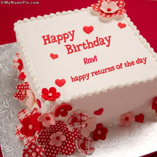 Happy Birthday Ravi Images of Cakes Cards Wishes