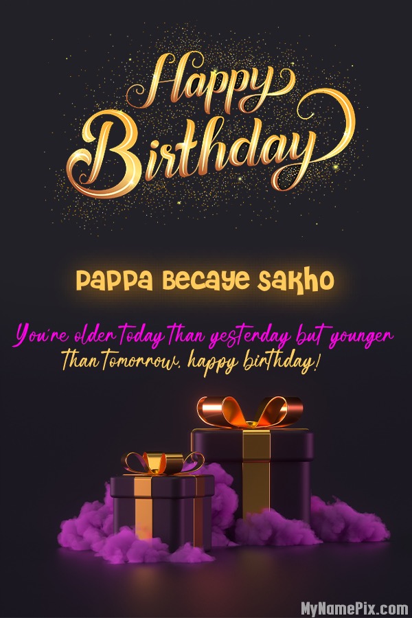 Birthday Wish Card With Name For Free and Share for Pappa Becaye Sakho