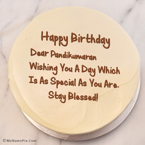 Birthday Cake With Wish With Name for Pandikumaran